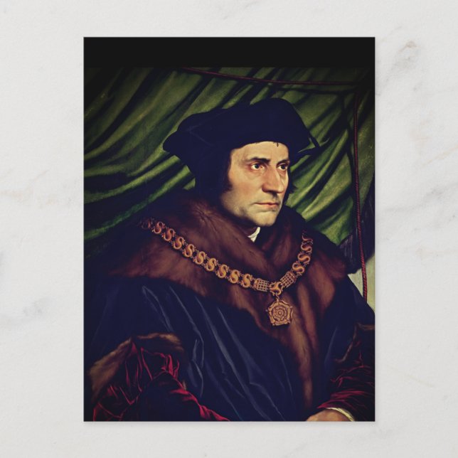 Cartão Postal Sir Thomas More - por Hans Holbein, o Younger (Frente)