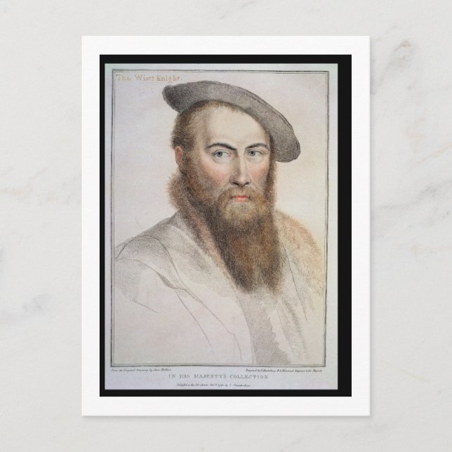 Cartão Postal Sir Thomas Wyatt (c.1503-42) gravado por Francesco (Frente)
