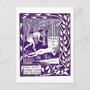 Cartão Postal Sir Tristram por Aubrey Beardsley Ilustração