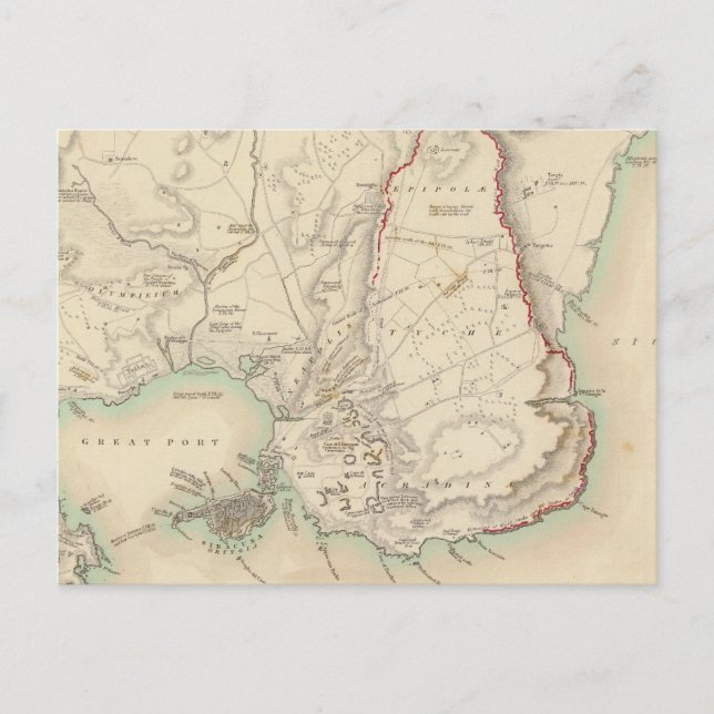 Cartão Postal Siracusa & vestígios remanescentes de suas cinco c (Frente)