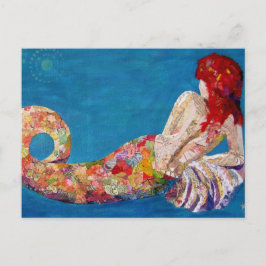 Cartão Postal Siren Sister - Arte de Colagem Sereia