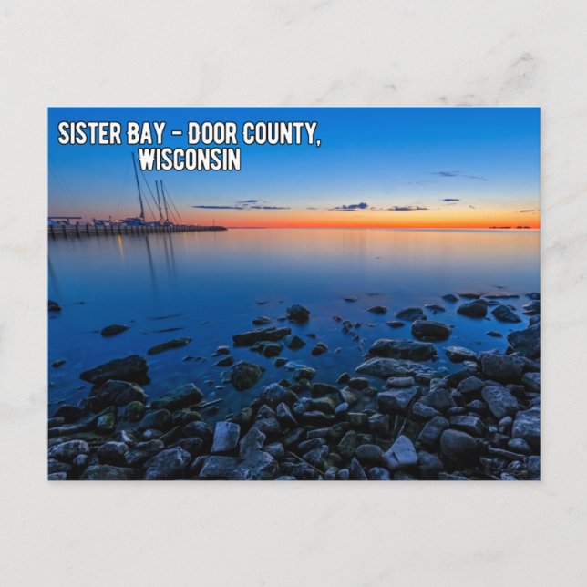 Cartão Postal Sister Bay Door County Wisconsin (Frente)