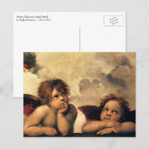 Cartão Postal Sistine Madonna Angels por Raphael Sanzio