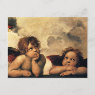 Cartão Postal Sistine Madonna Angels por Raphael Sanzio