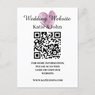 Cartão Postal Site de Casamento Adicionar Nome Texto QR Código M