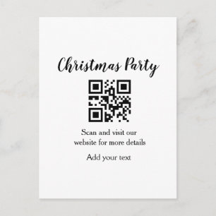 Cartão Postal site de festa de natal simples código de barras QR