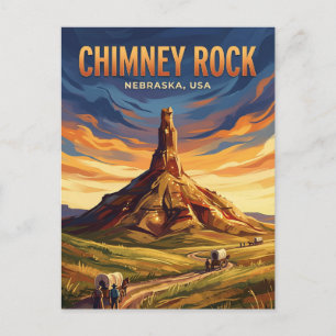 Cartão Postal Sítio Histórico Nacional Chimney Rock EUA