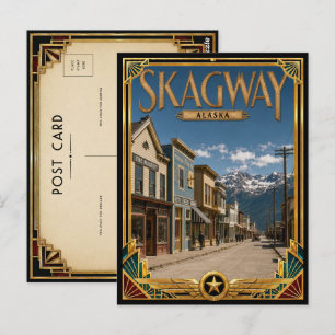 Cartão Postal Skagway Alasca Arte Deco Antigo Idade Dourada