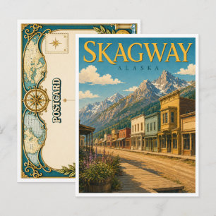 Cartão Postal Skagway Alaska Rua Broadway GeoSaga