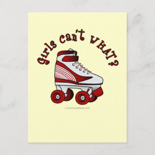 Cartão Postal Skate Roller Derby - Vermelho