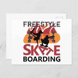 Cartão Postal Skateboard de estilo livre