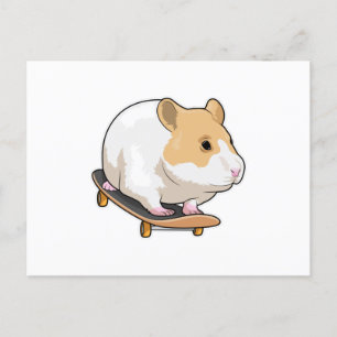 Cartão Postal Skateboard de patinador de hamster