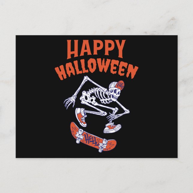 Cartão Postal Skateboard Halloween (Frente)