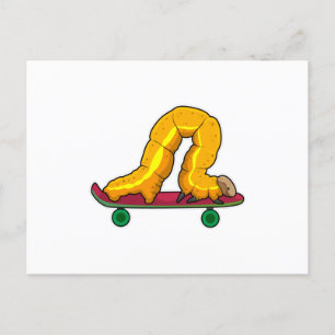 Cartão Postal Skateboard Patinador Lagarta