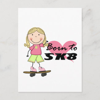 Cartão Postal SKATEBOARDER - Camisetas e presentes para garotas 