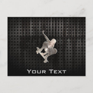 Cartão Postal Skateboarding; Preto legal