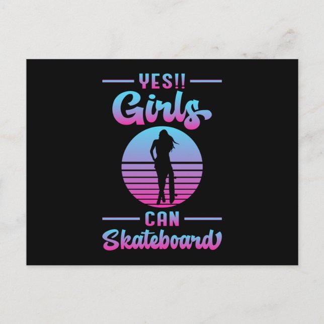 Cartão Postal Skater Girl Sk8 Girls Skateboard Skate Dift Idea (Frente)