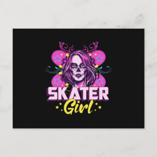 Cartão Postal Skater Girl Sk8 Skateboard Girls Skating Gift Idea