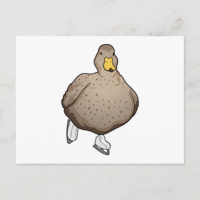 Cartão Postal Skates de gelo com gelo (Frente)