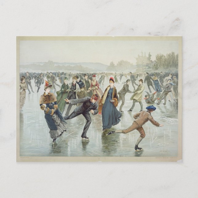 Cartão Postal Skating, publicado por L. Pring e Co. (Frente)