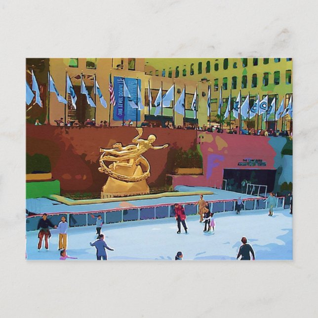 Cartão Postal Skating Rink, Rockefeller Center, New York City (Frente)