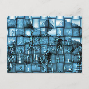 Cartão Postal Skeleton Chess