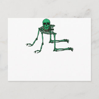 Cartão Postal Skeleton Creepy Yoga Skull Dancing