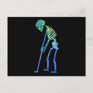 Cartão Postal Skeleton Golfer Dia de as Bruxas engraçado Golf Es