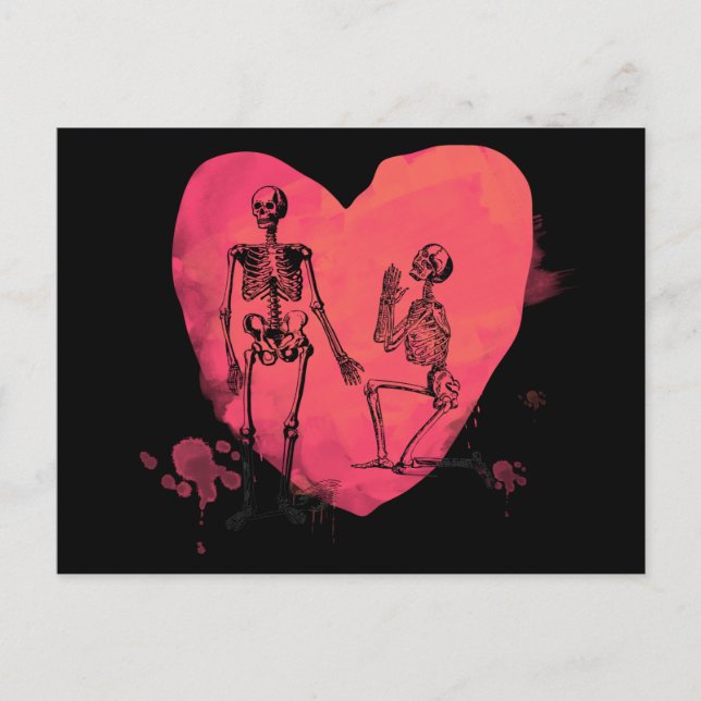 Cartão Postal Skeleton Love (Frente)
