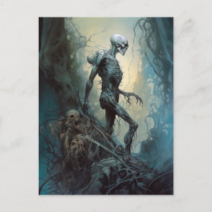Cartão Postal Skeleton Morto, Arte de Horror Gótico Monstro