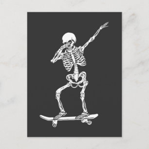Cartão Postal Skeleton Retro Skeleton Dabbing