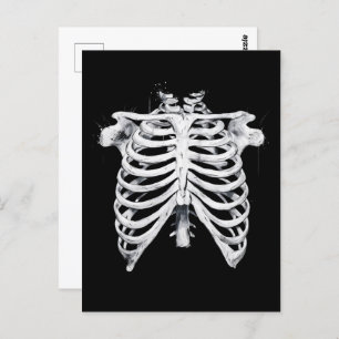 Cartão Postal Skeleton Rib Cage Halloween