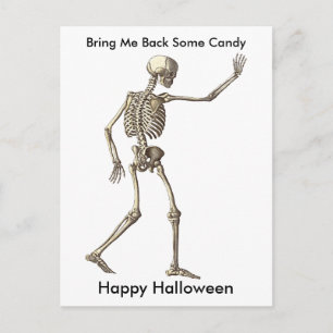 Cartão Postal Skeleton Waving traz cartão-postal