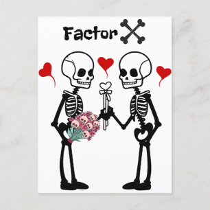 Cartão Postal Skeletons amantes