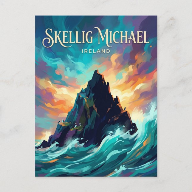 Cartão Postal Skellig Michael Irlanda (Frente)