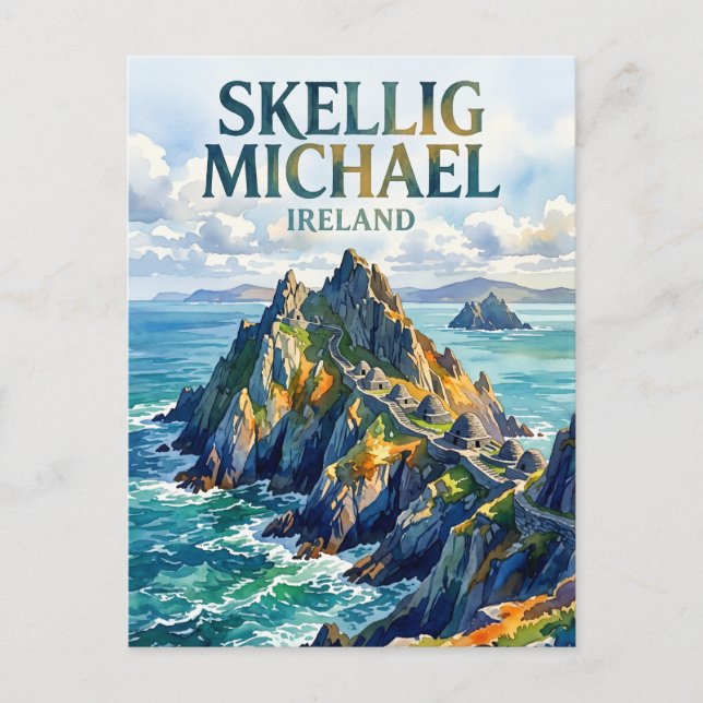 Cartão Postal Skellig Michael, Portmagee, Condado de Kerry, Irla (Frente)