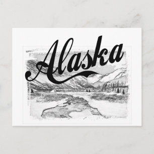 Cartão Postal Sketch do Alaska Pencil