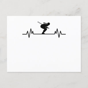Cartão Postal Ski Heartbeat Divertimento De Esqui Esportes De In