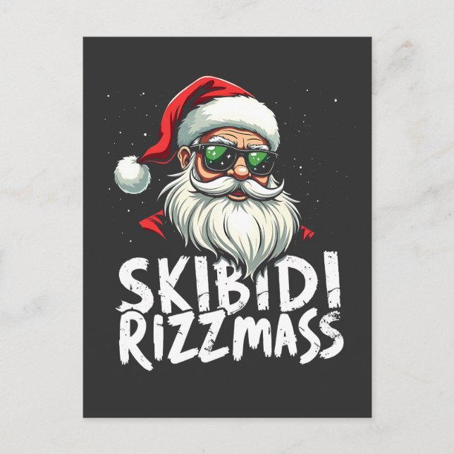 Cartão Postal Skibidi Rizzmas Natal Divertido Gíria Gen Alpha (Frente)