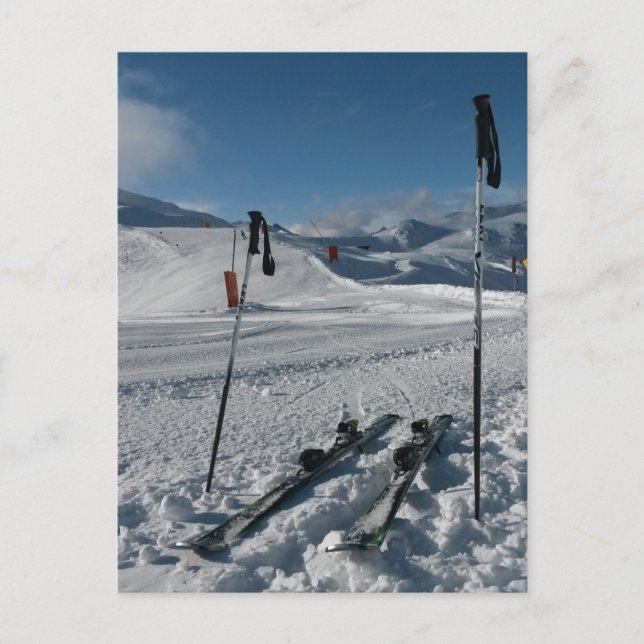 Cartão Postal Skier Skipiste (Frente)