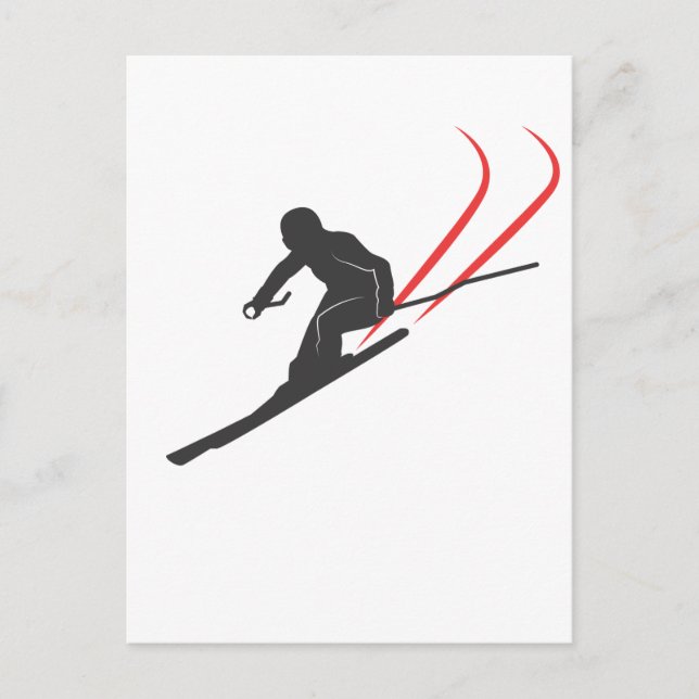 Cartão Postal skiing (Frente)