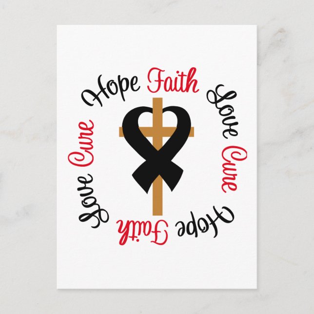 Cartão Postal Skin Cancer Faith Hope Love Cross (Frente)