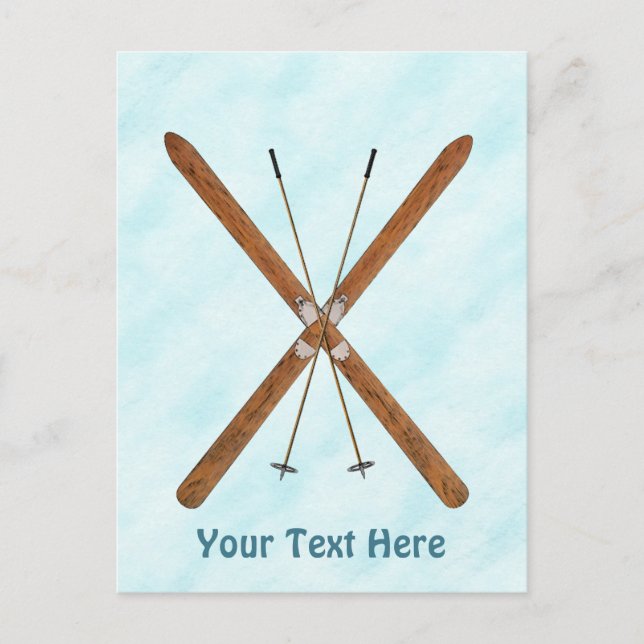 Cartão Postal Skis Entre Países Na Neve (Frente)