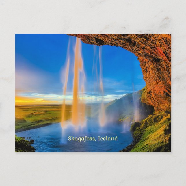 Cartão Postal Skogafoss, Islândia (Frente)