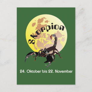 Cartão Postal Skorpion 24. Bis 22 de outubro. Postkarte de novem