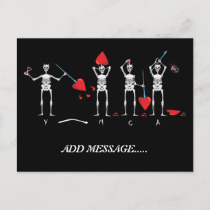 CARTÃO POSTAL SKULL; BLACKBEARD YMCA