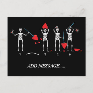 CARTÃO POSTAL SKULL; BLACKBEARD YMCA