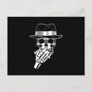 Cartão Postal Skull Harmonica Blues Music Institute - Presente d