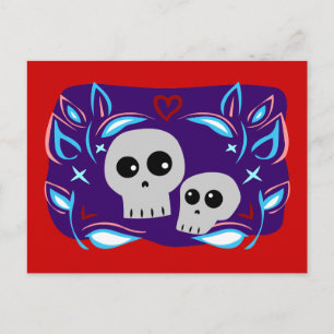 Cartão Postal Skull Love