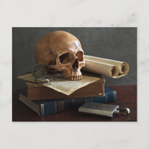 Cartão postal Skull on Books